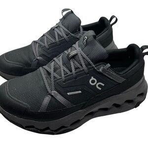On Running Cloud Waterproof Trail Hiking Sneakers Black | Men's 7 | Like New